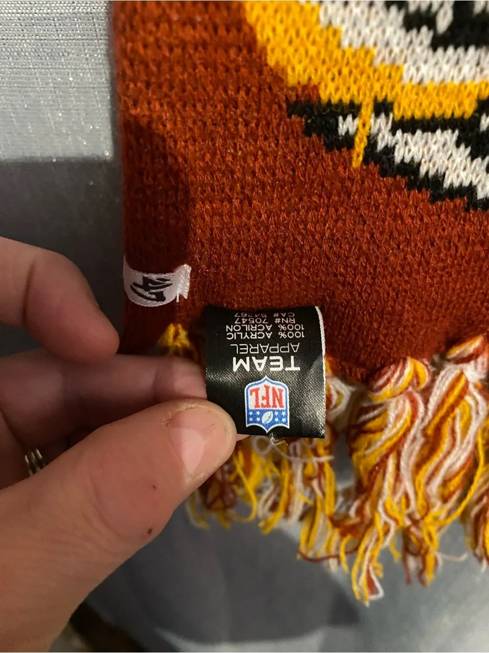 NFL Knit Team Scarf in Rust, Gold, White